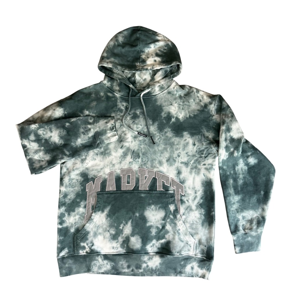Market Hoodie Mens L Green Tie‎ Dye Arched Logo Pullover Streetwear Skater Urban